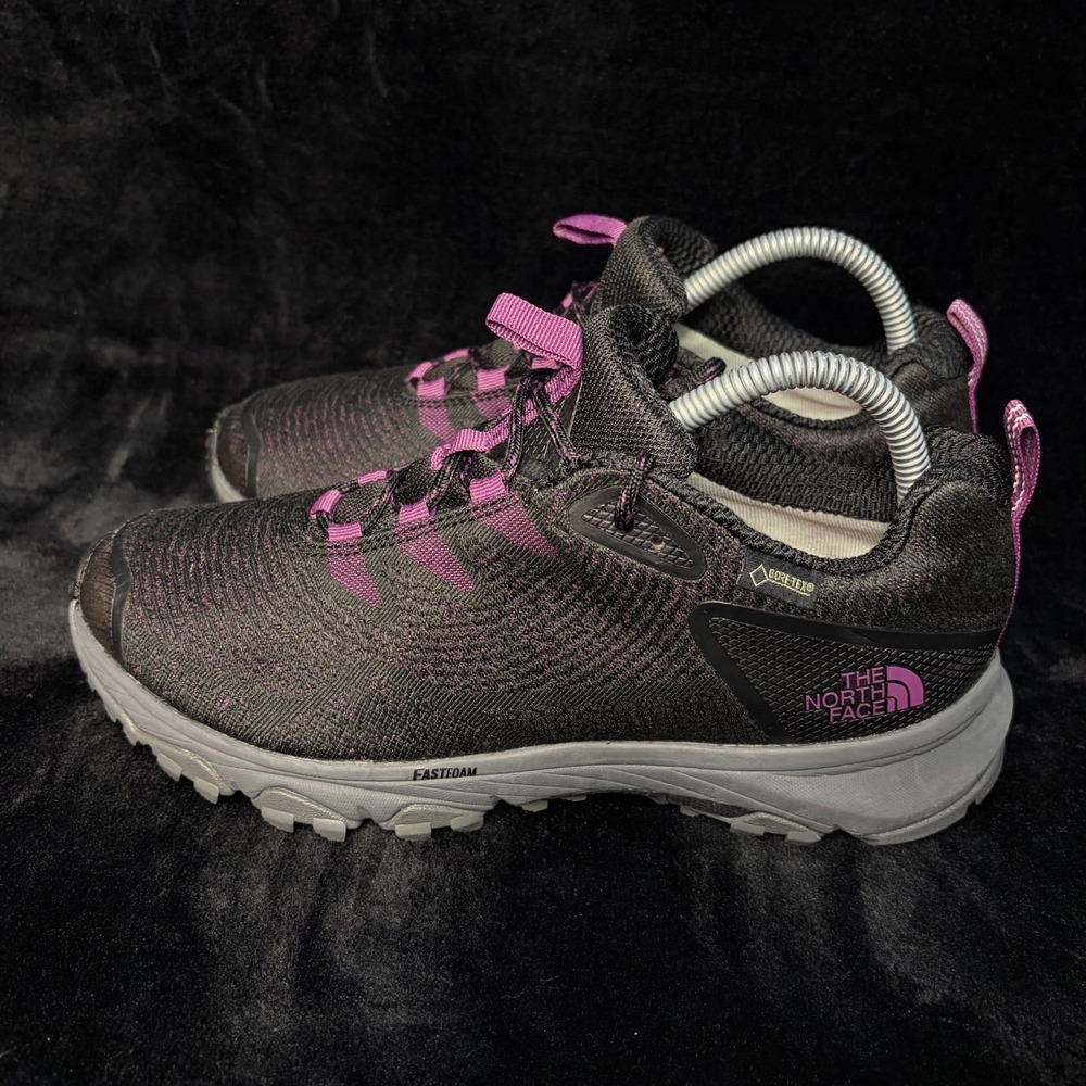 The North Face Ultra Fastpack III GTX Womens 8 Hiking Shoes Black Purple Sneaker